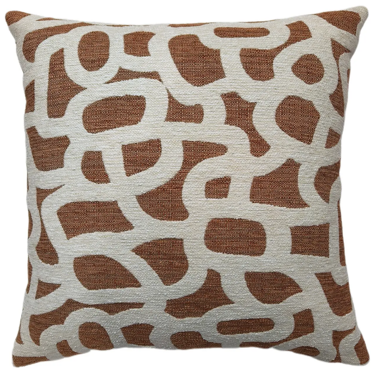 Scribble Pattern Rust Cushion
