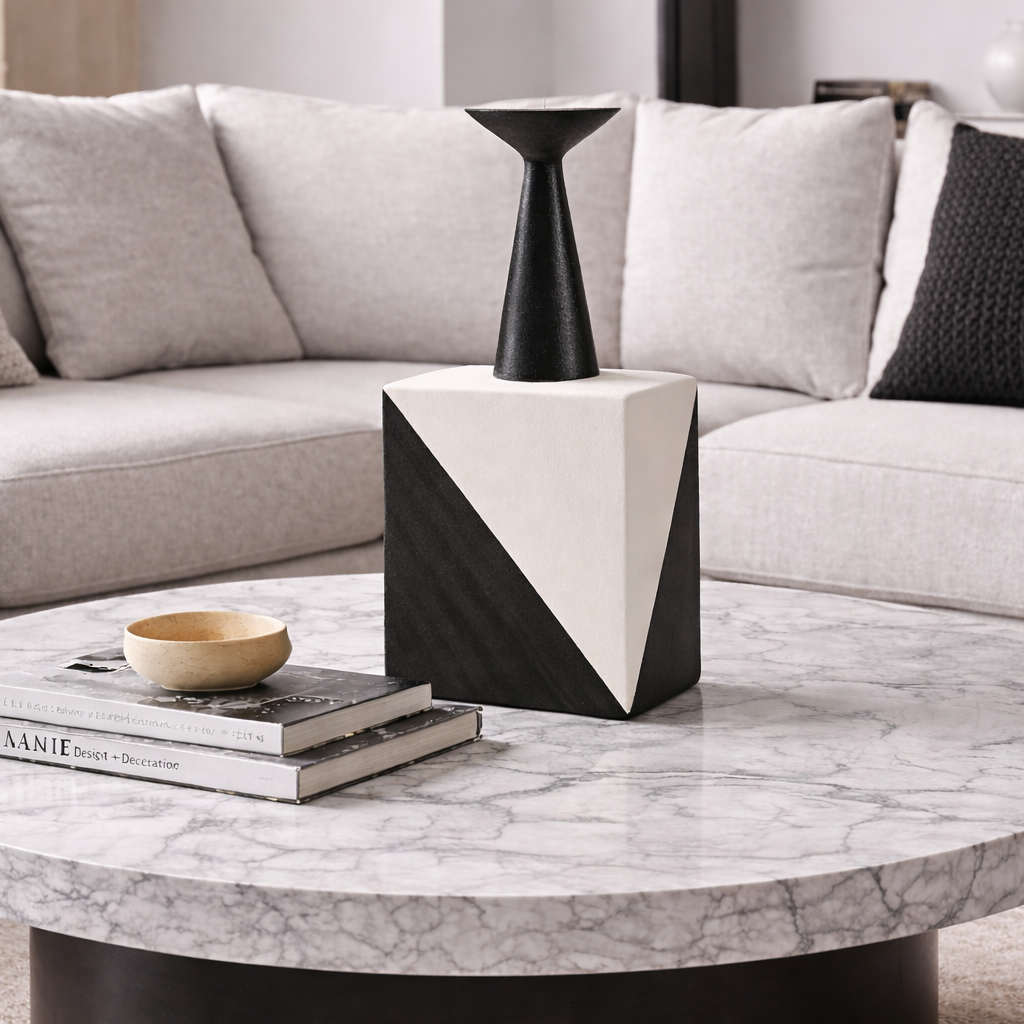 Pica Vase II - Black and White Glazed Ceramic
