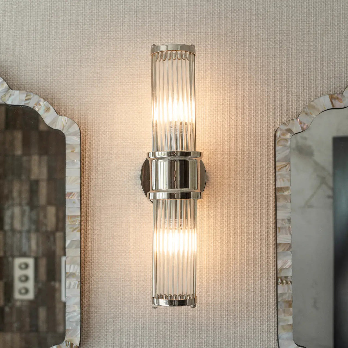 Preston Wall Light - Polished Nickel Finish, Glass