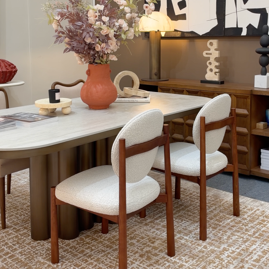 Latina Dining Chair (set of 2) - Capella Ivory & Mid Brown
