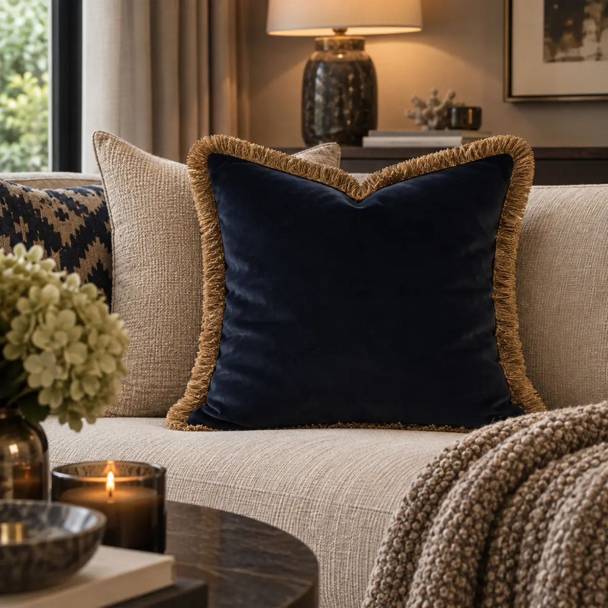 Verona Velvet Navy Cushion