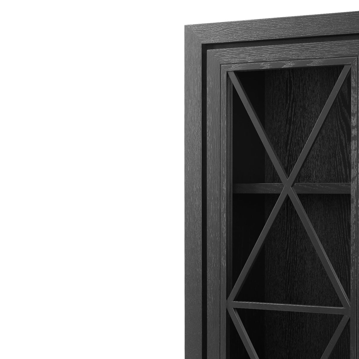 York Cabinet - Oak Veneer and Glass