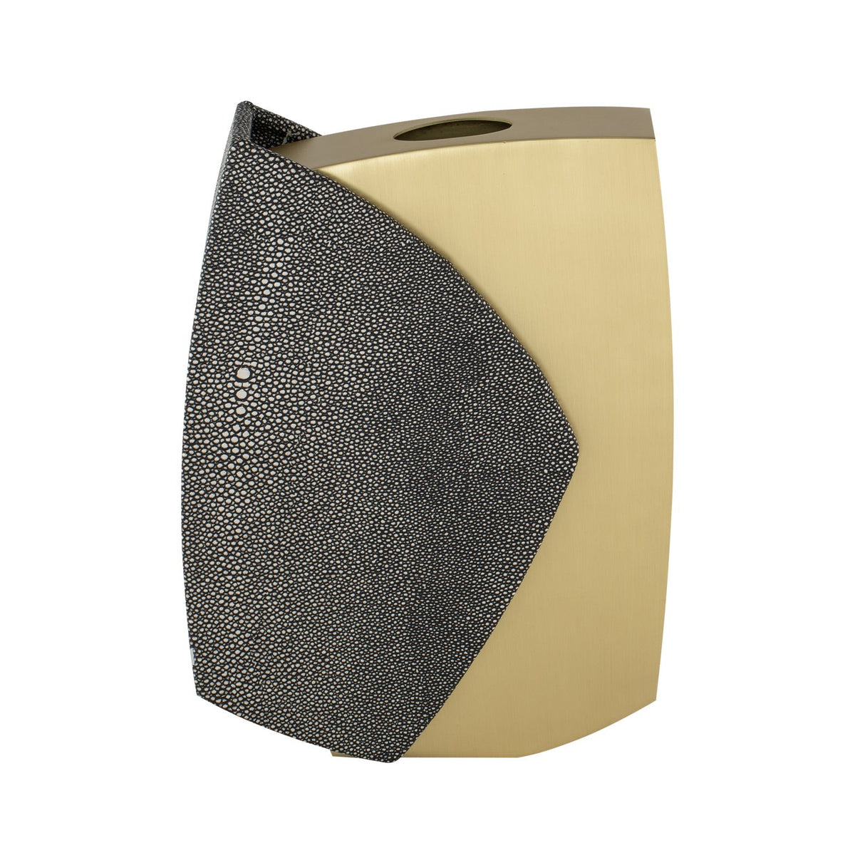 Raymond Vase - Grey Faux Shagreen/Brushed Brass