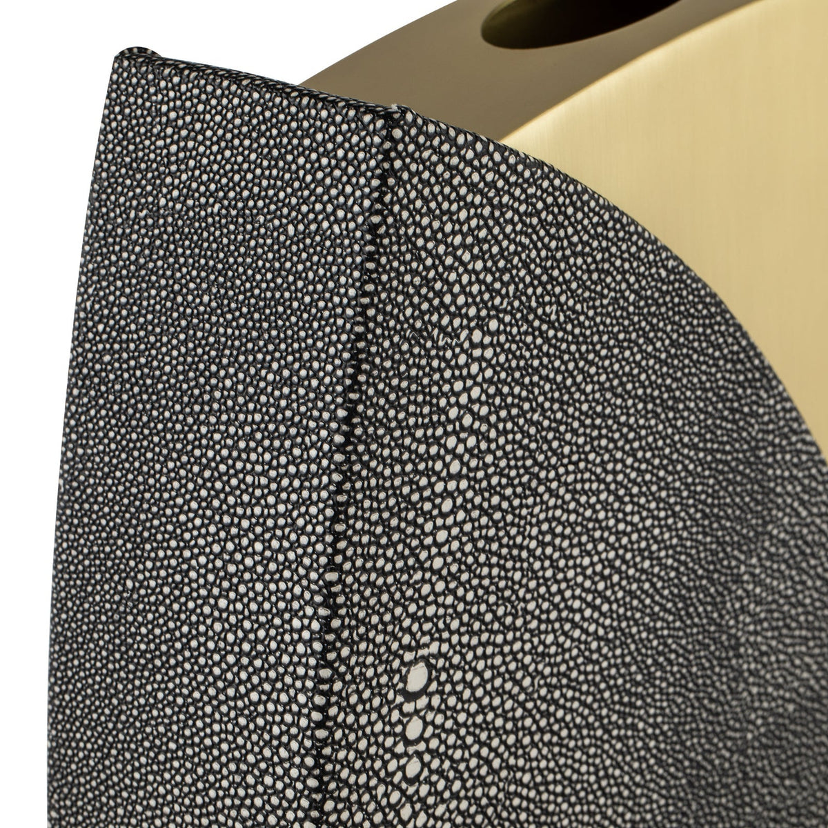 Raymond Vase - Grey Faux Shagreen/Brushed Brass