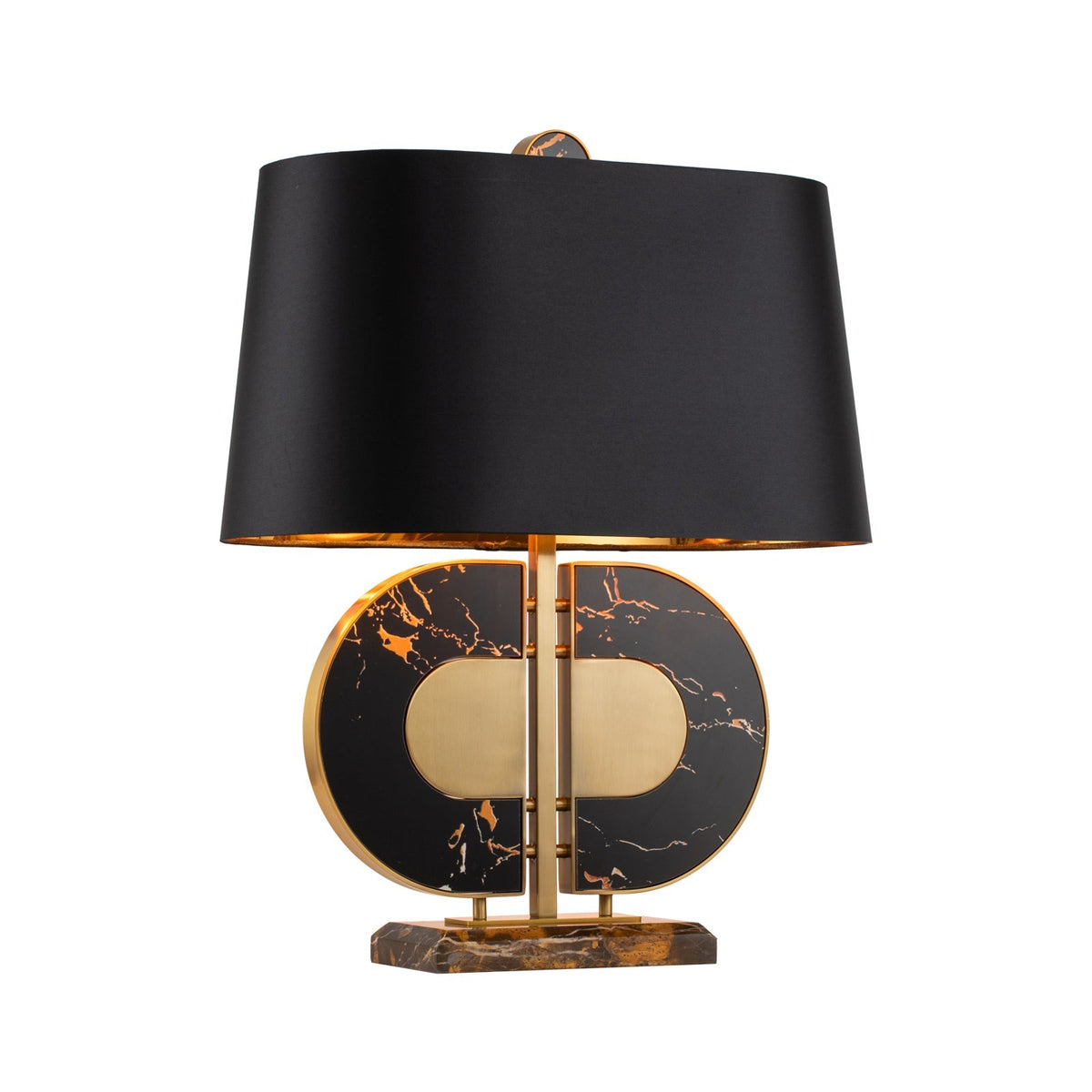 Coleman Table Lamp - Brown Marble/Brushed Brass