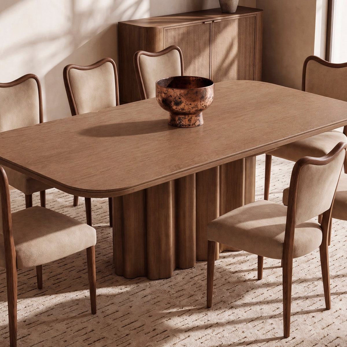 Adelaide Dining Chair -  Hopper Desert & Brushed Brown
