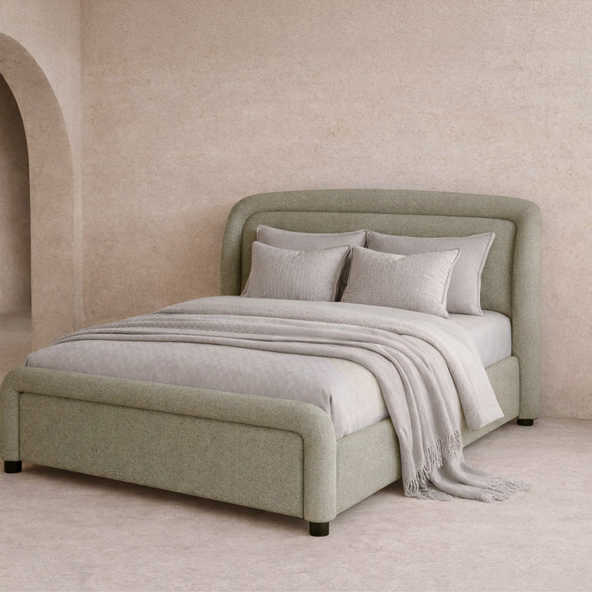 Calais King Size Bed - Colmer Silver Grain